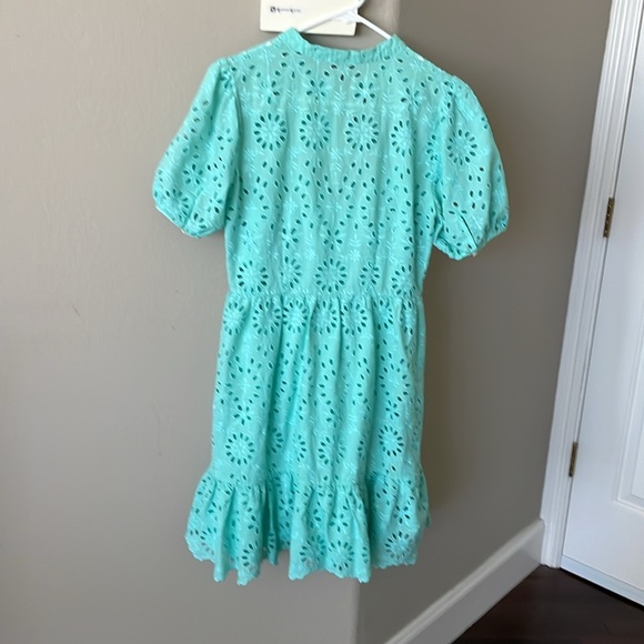 J. Crew Green Ruffled Buttoned Mini Sundress - Picture 3 of 3